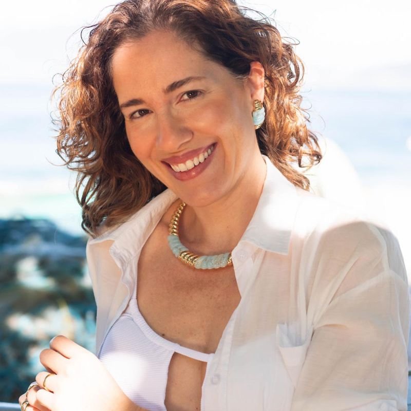 Colar Aro Bijuteria Ondulado com Resina