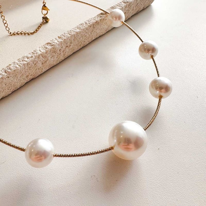 Colar Aro Bijuteria Pérolas