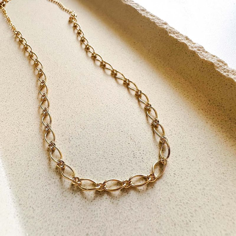 Colar Banhado a Ouro 18k Elos Vazados