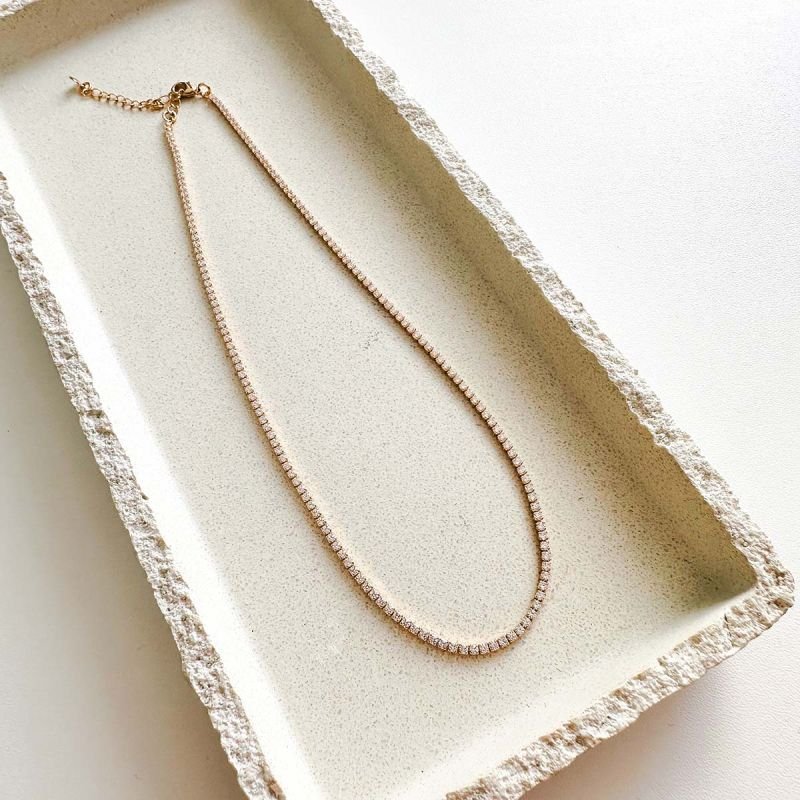 Colar Riviera Banhado a Ouro 18k com Zircônias Cristal