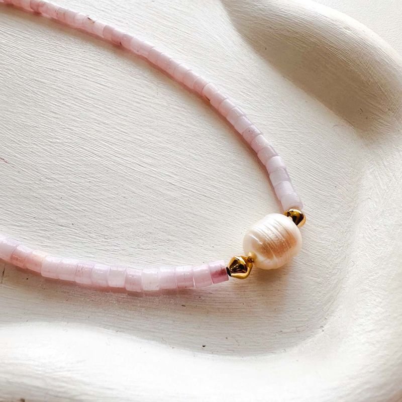 Colar Banhado a Ouro 18k Madrepérola com Pérola de Água Doce