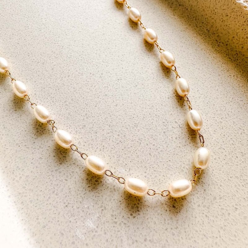 Colar Banhado a Ouro 18k Pérolas Ovais