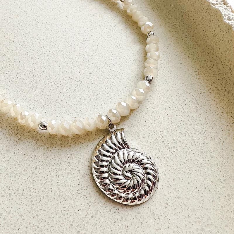 Colar Banhado Cristal Concha Caracol