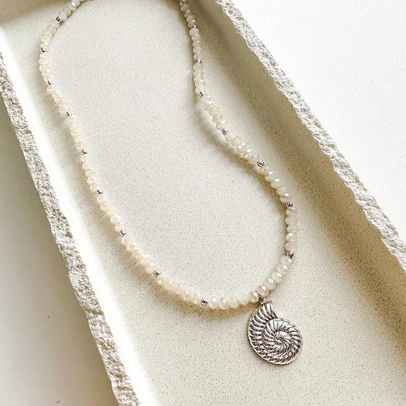 Colar Banhado Cristal Concha Caracol