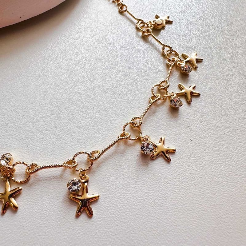 Colar Banhado Estrela e Ponto de Luz