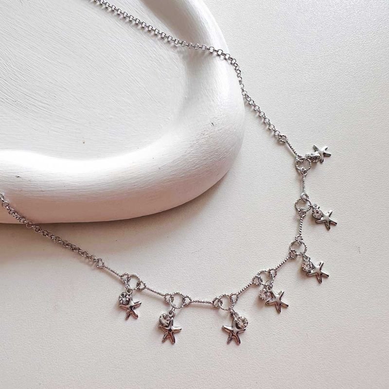 Colar Banhado Estrela e Ponto de Luz