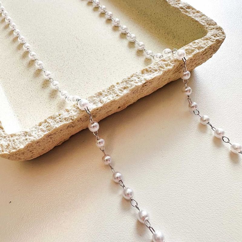 Colar Banhado Pérolas Delicadas Longo