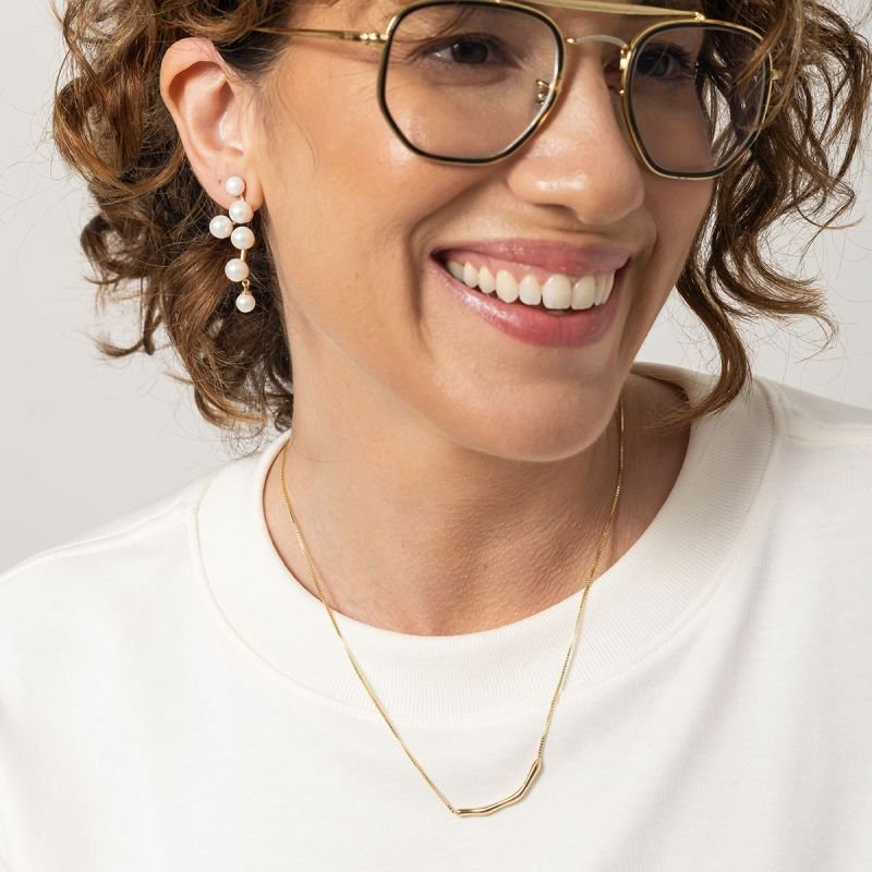 Colar Barra Angular Banhado a Ouro 18k