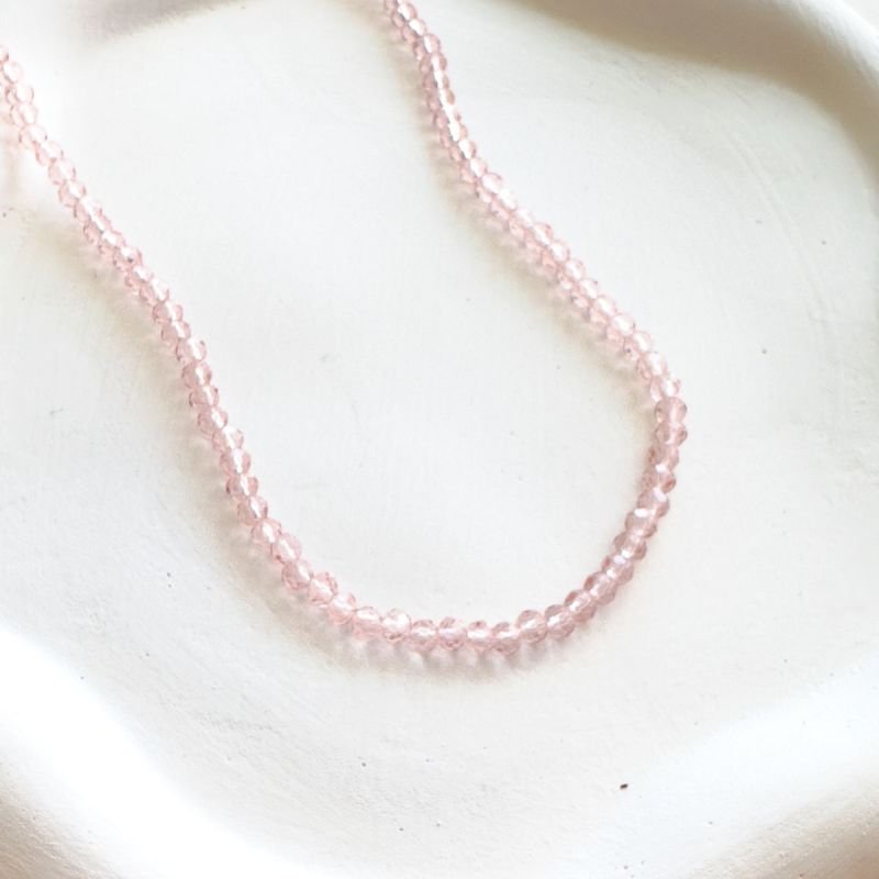 Colar Biju Cristal Rosa Claro
