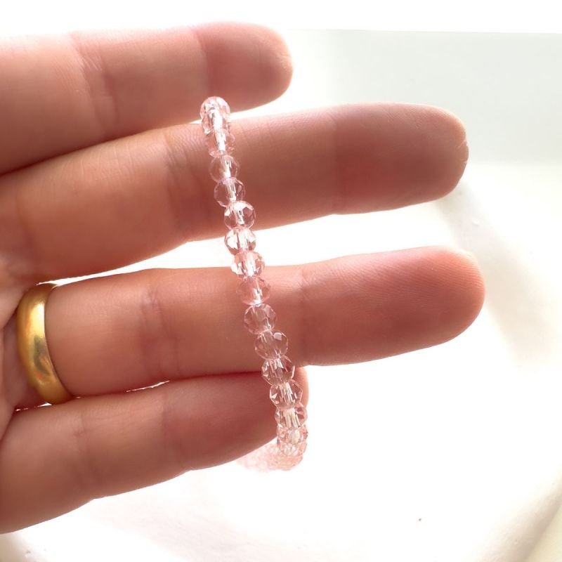 Colar Biju Cristal Rosa Claro