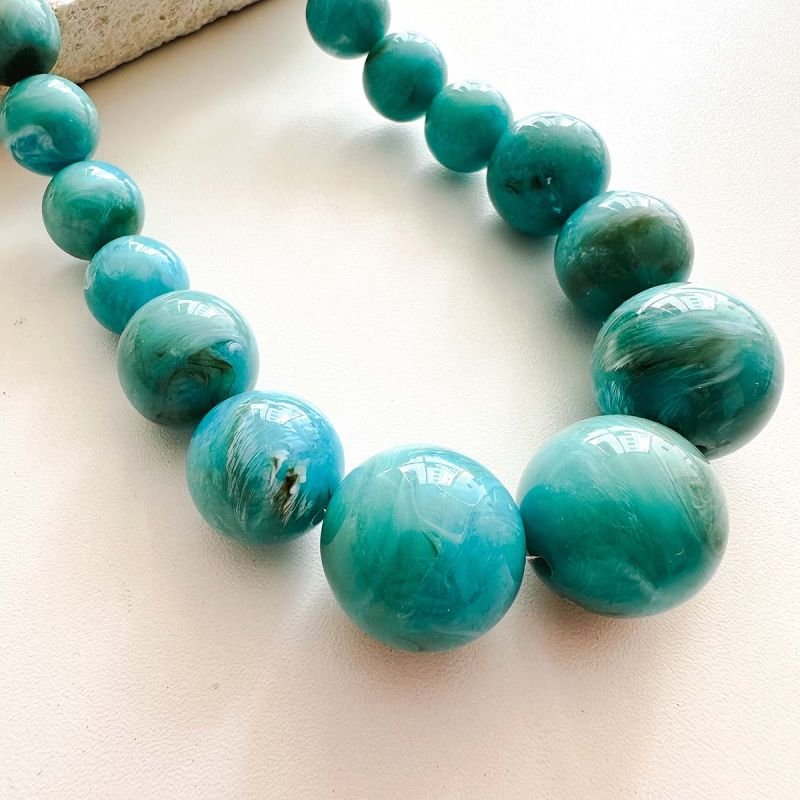 Colar Bijuteria Bola Turquesa