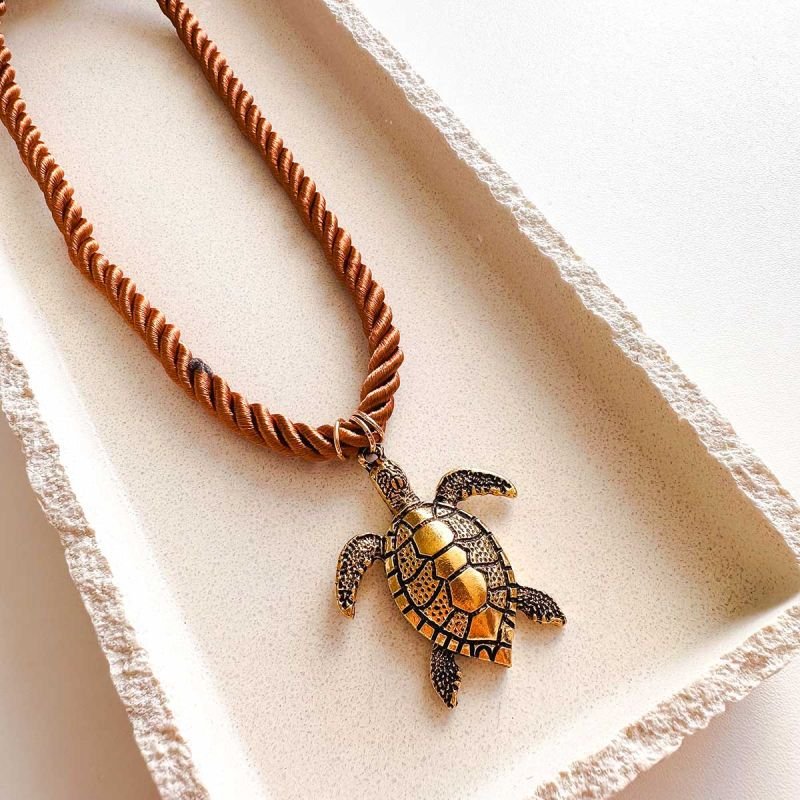 Colar Bijuteria Corda Tartaruga