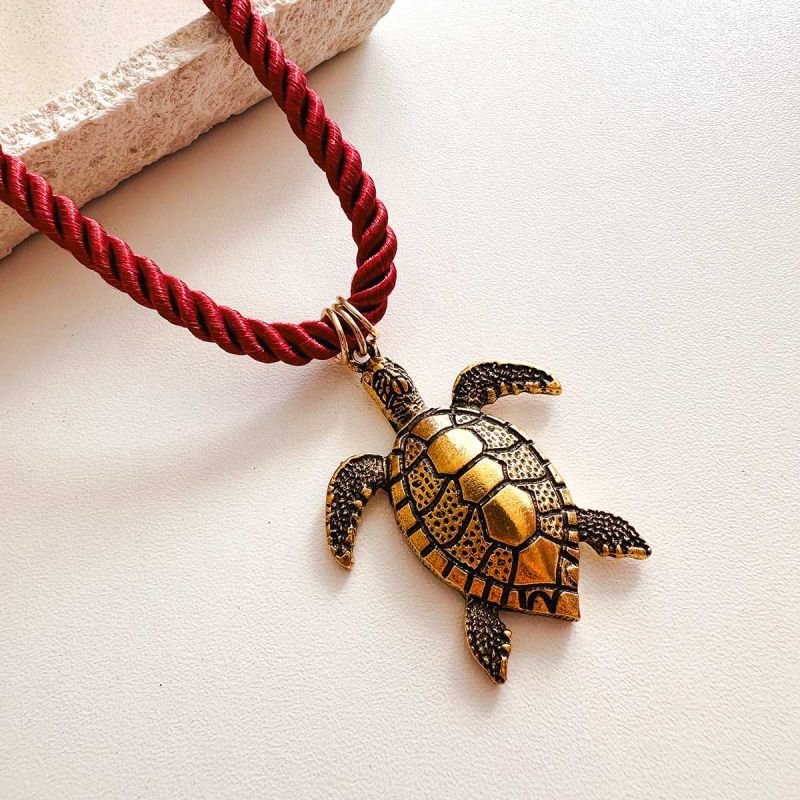 Colar Bijuteria Corda Tartaruga