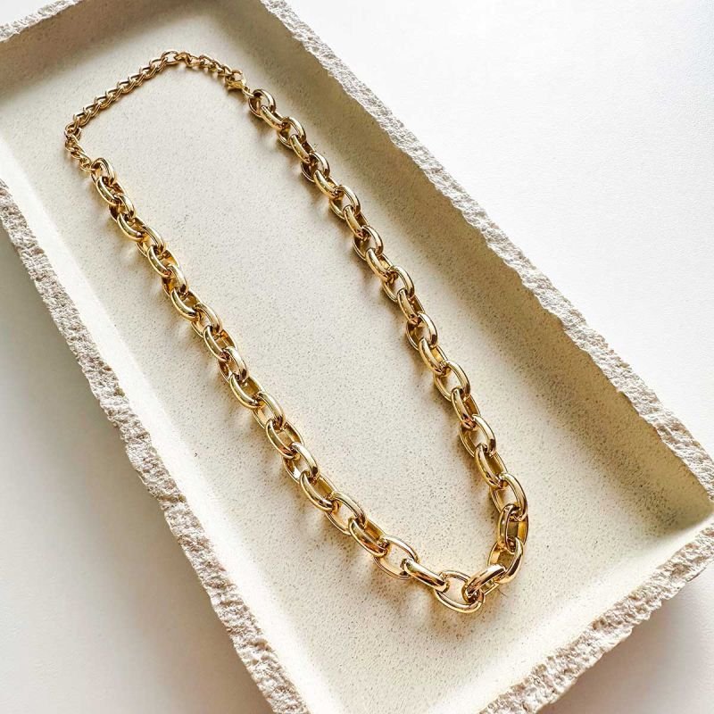 Colar Bijuteria Corrente Choker Elos Bold 