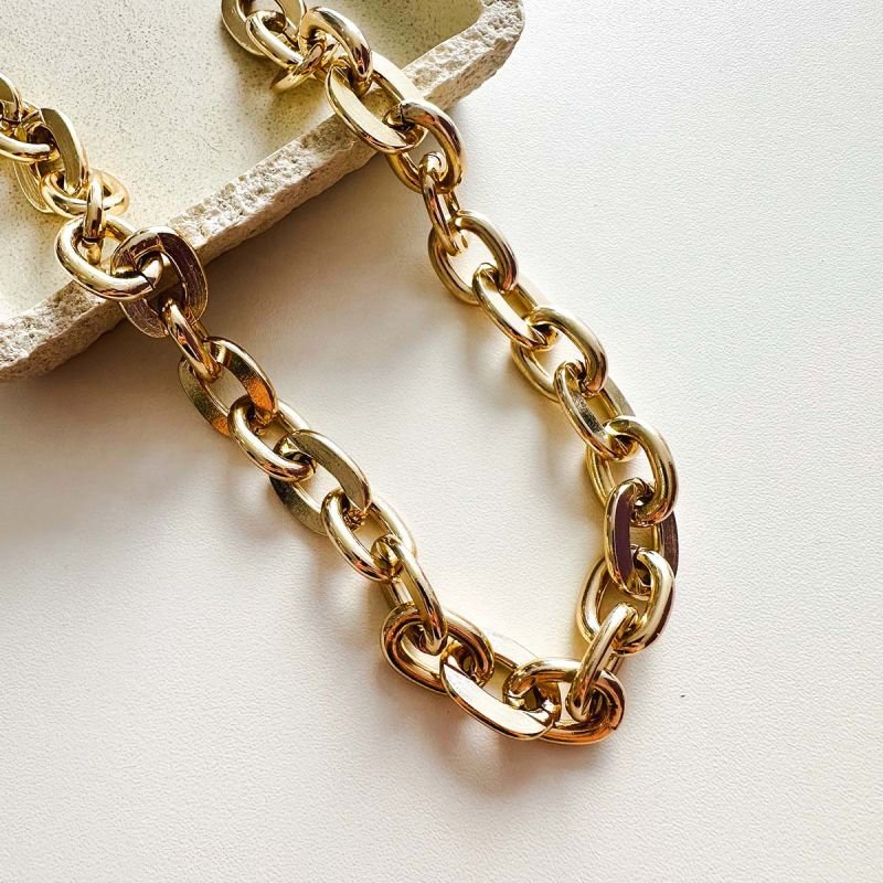 Colar Bijuteria Corrente Choker Elos Bold 