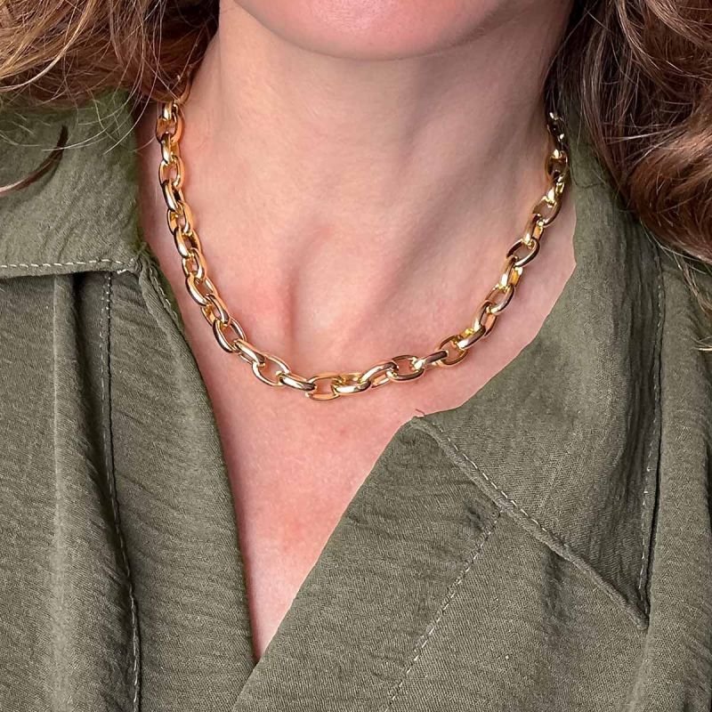 Colar Bijuteria Corrente Choker Elos Bold 