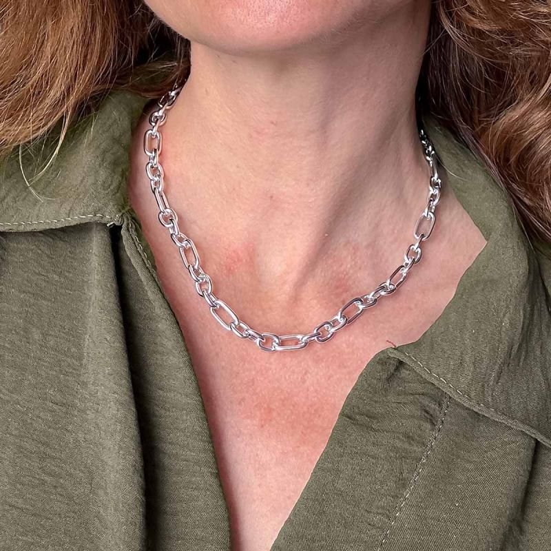 Colar Bijuteria Corrente Choker Elos Fusion 