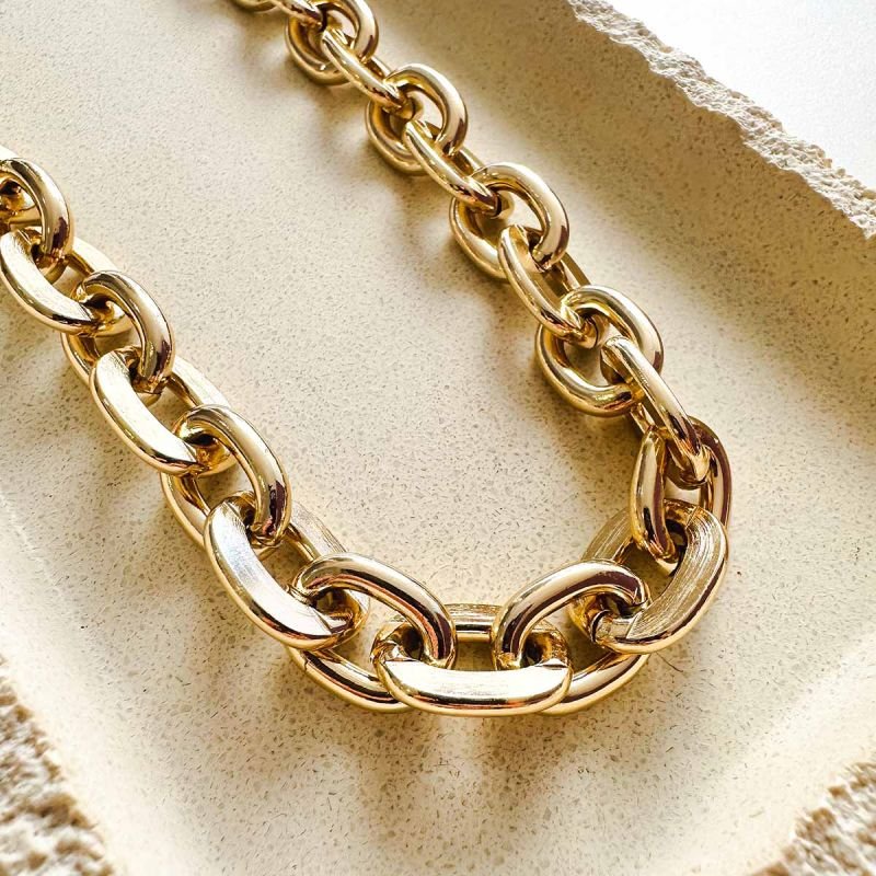 Colar Bijuteria Corrente Choker Elos Grossos 
