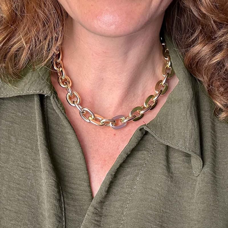Colar Bijuteria Corrente Choker Elos Grossos 