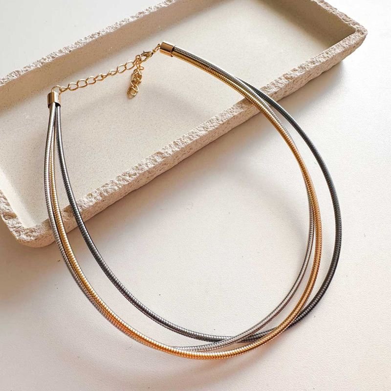 Colar Bijuteria Três Banhos