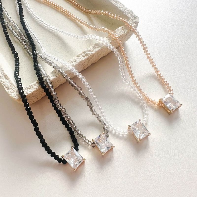 Colar Cristais Prisma Cristal Retangular