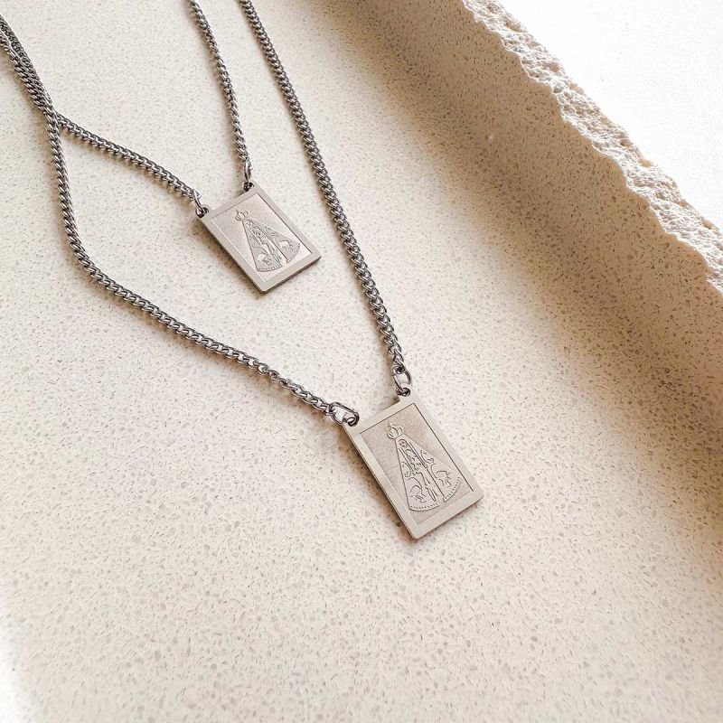 Colar Escapulário Aço Nossa Senhora