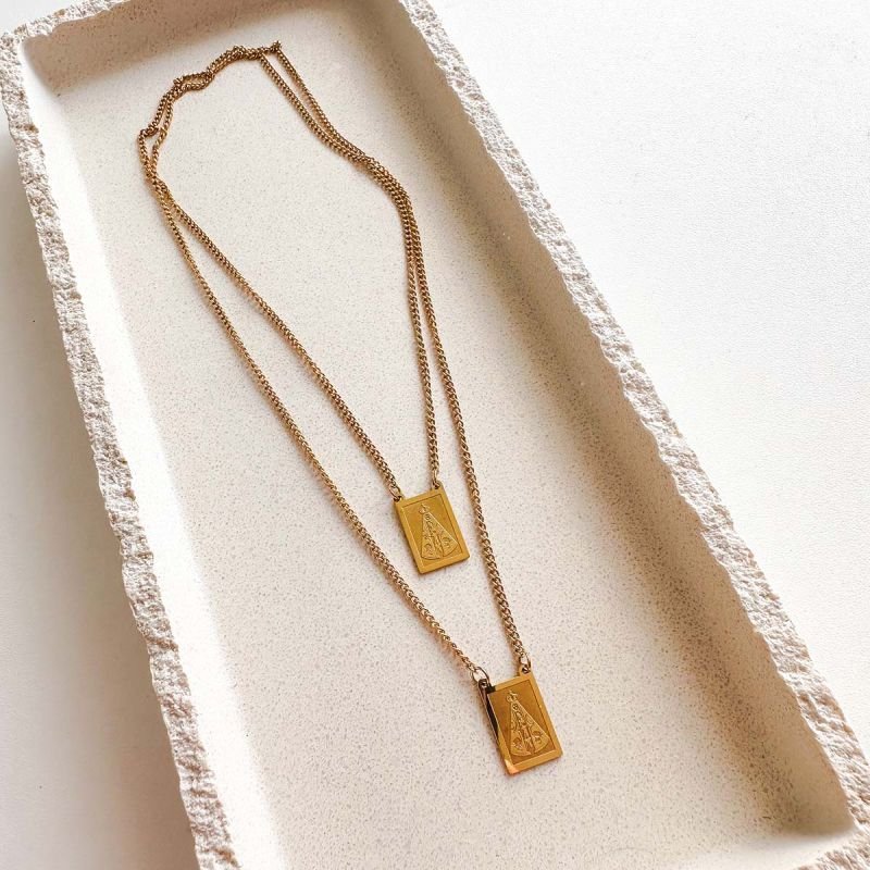 Colar Escapulário Aço Nossa Senhora