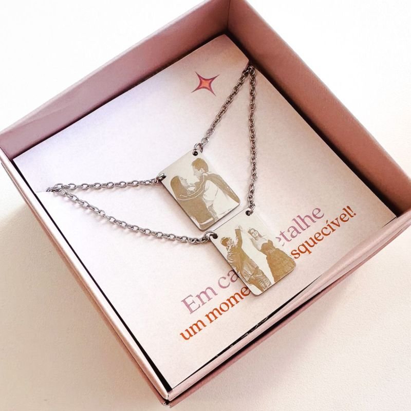 Colar Escapulário Aço Personalizado