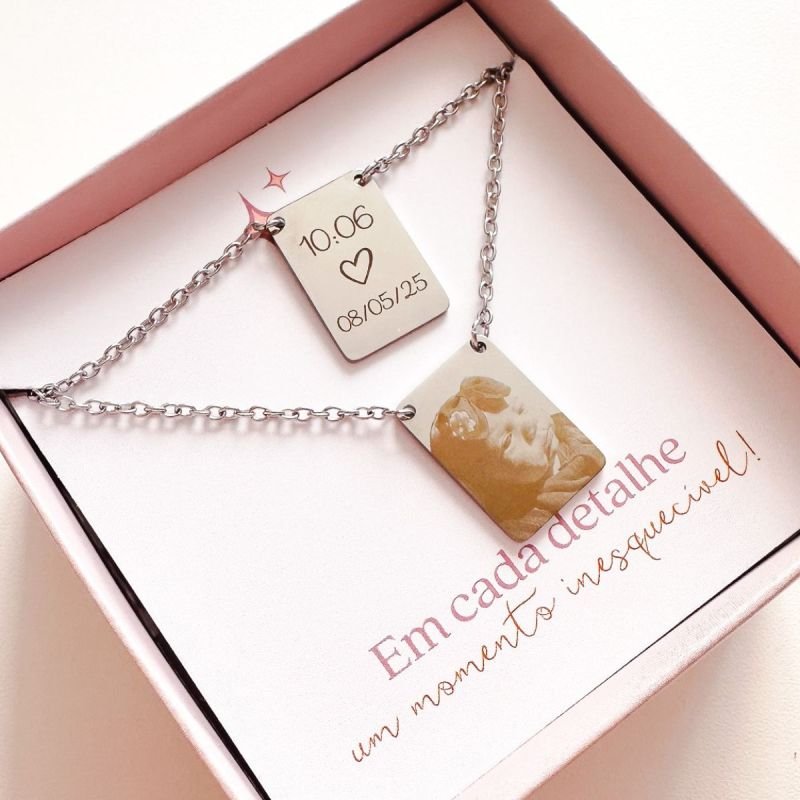 Colar Escapulário Aço Personalizado