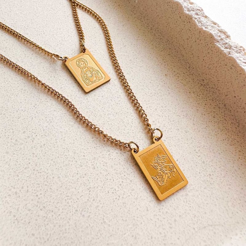 Colar Escapulário Aço São Jorge