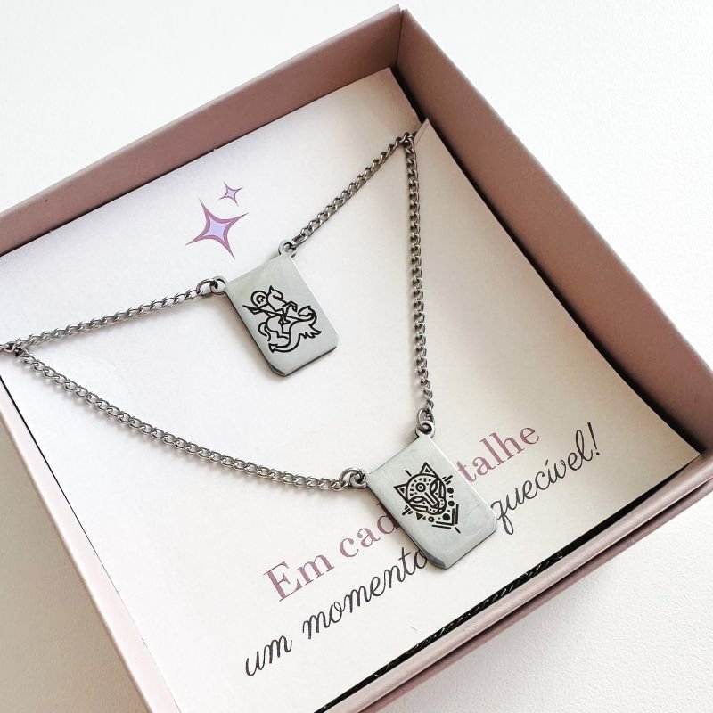 Colar Escapulário de Aço Personalizado Pequeno