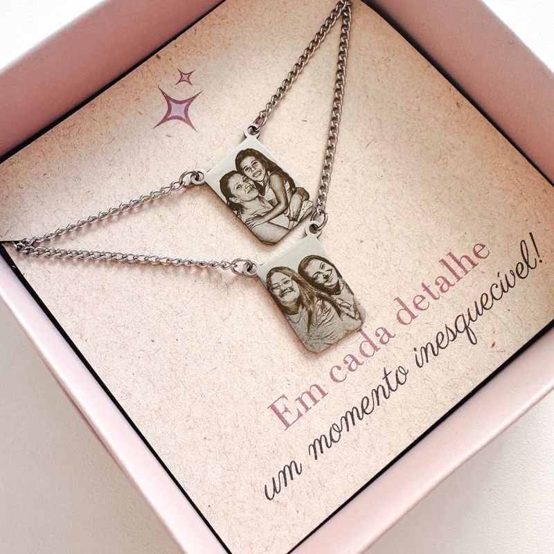 Colar Escapulário de Aço Personalizado Pequeno