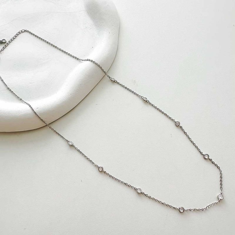 Colar 45 cm Bijuteria Com Ponto de Luz