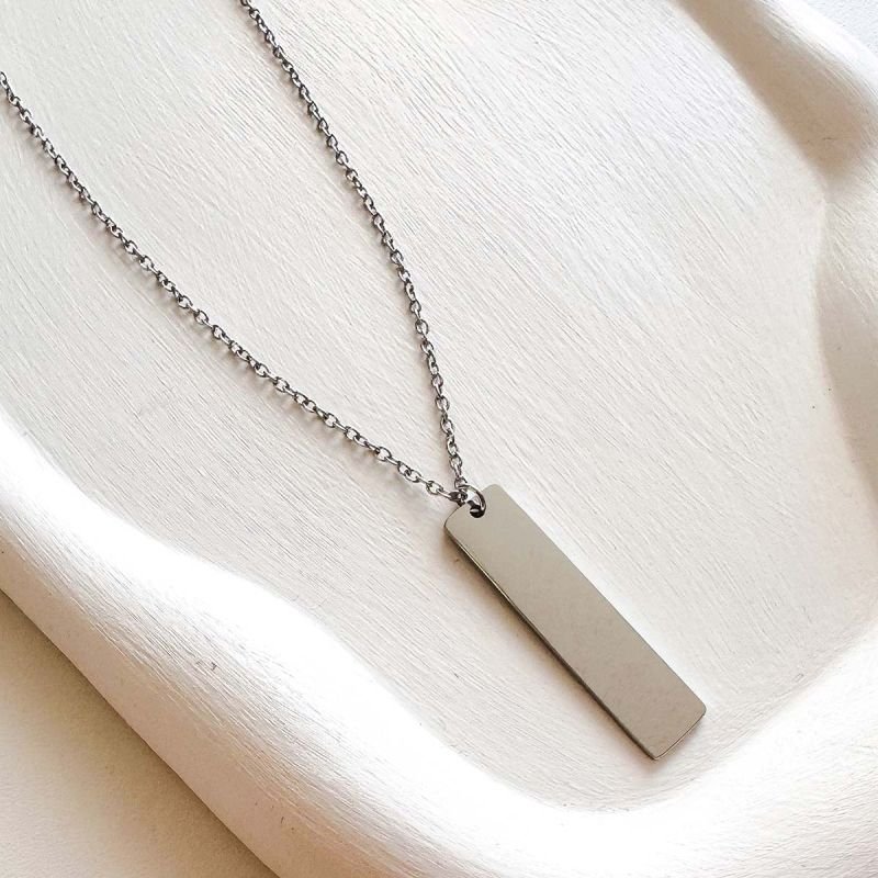 Colar Longo Aço Personalizado Palito