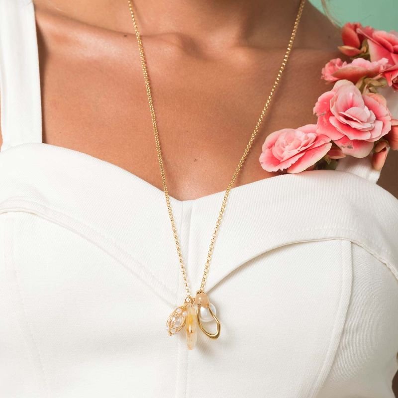 Colar Longo Banhado a Ouro 18k Badulaque Prosperidade