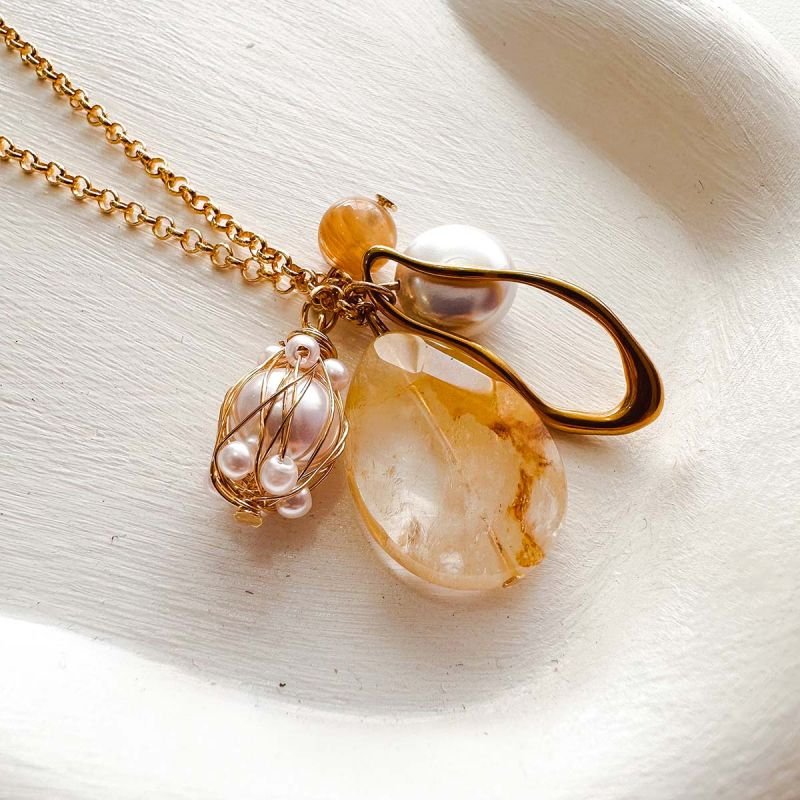 Colar Longo Banhado a Ouro 18k Badulaque Prosperidade