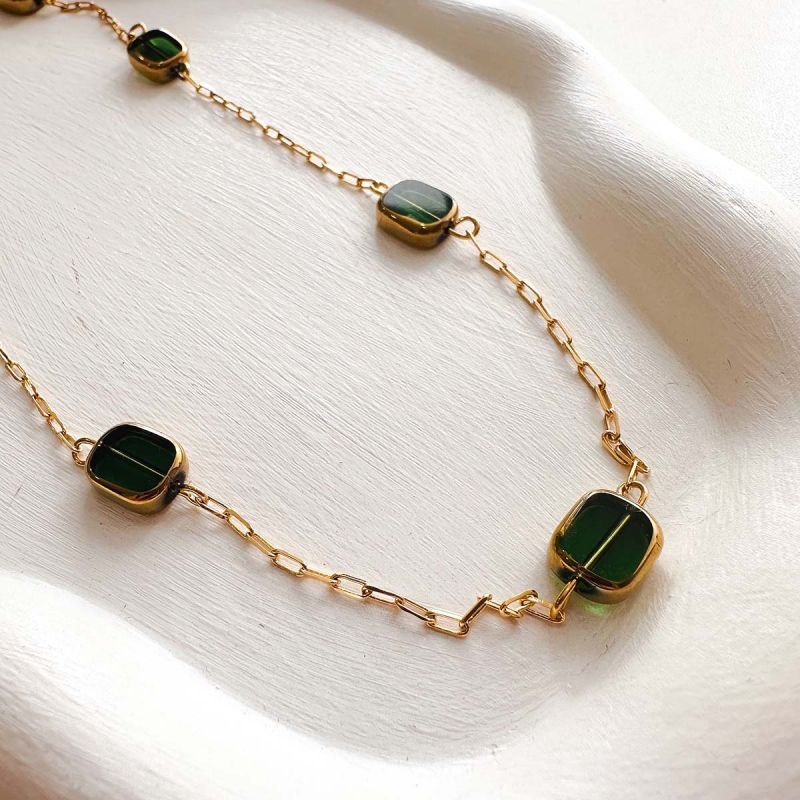 Colar Longo Banhado Vitral