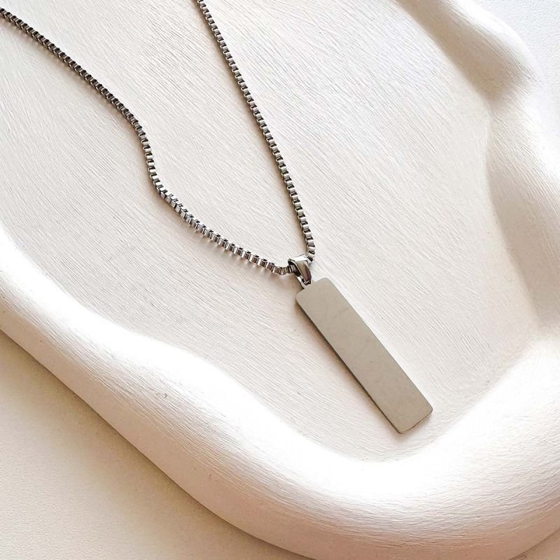 Colar Longo Masculino Aço Personalizado Palito
