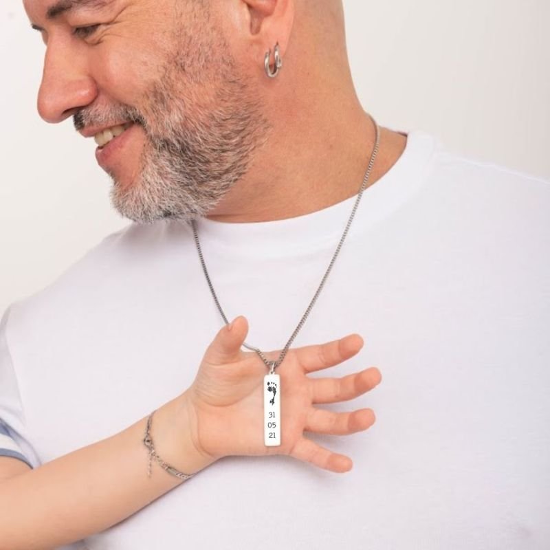 Colar Longo Masculino Aço Personalizado Palito