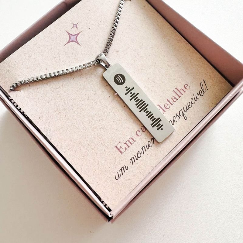 Colar Longo Masculino Aço Personalizado Palito
