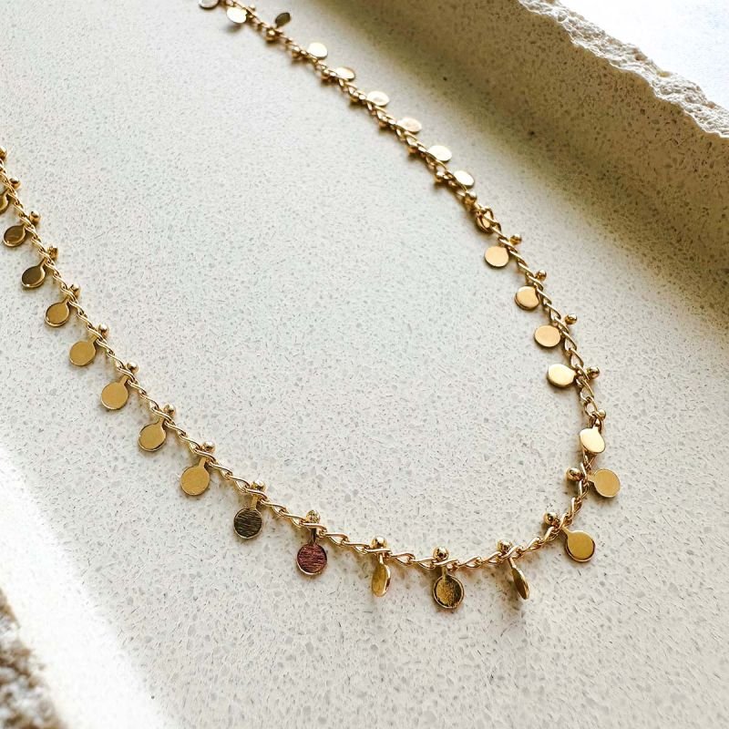 Colar Medalhinhas Banhado a Ouro 18k