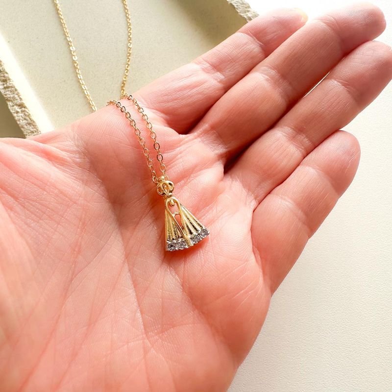Colar Nossa Senhora Aparecida Cristal Vazada Banhado a Ouro 18k