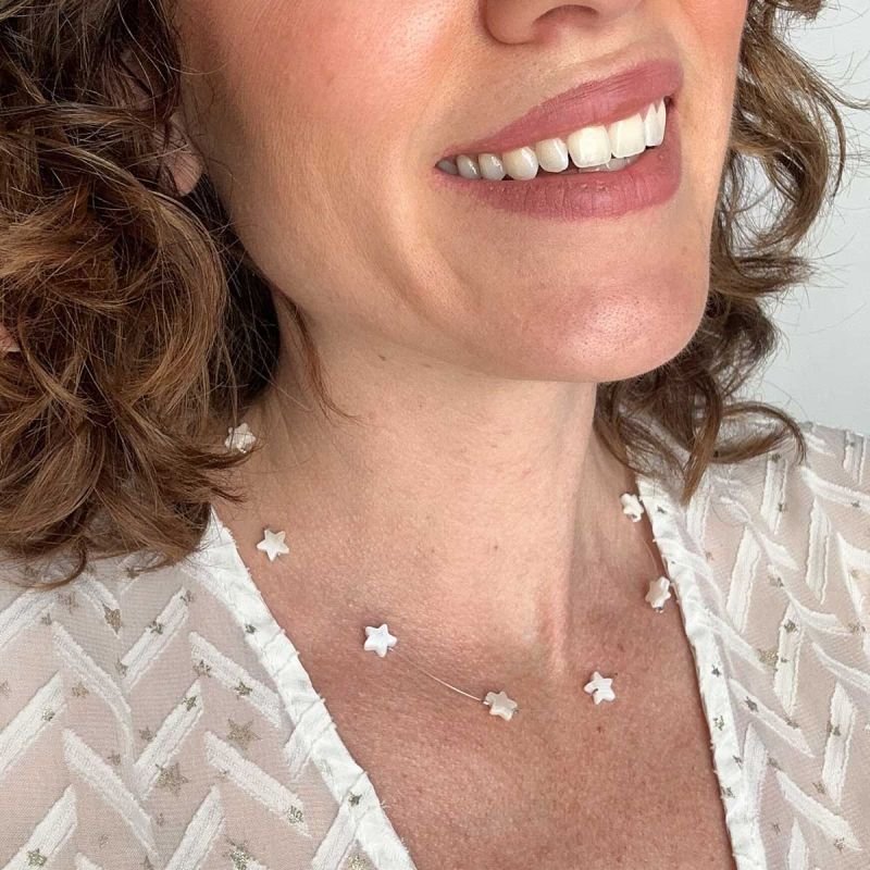 Colar Nylon com Madrepérola Estrela