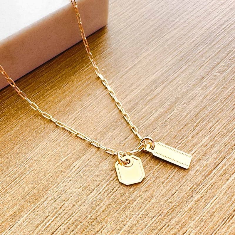 Colar Personalizado Banhado Mini Plaquinhas