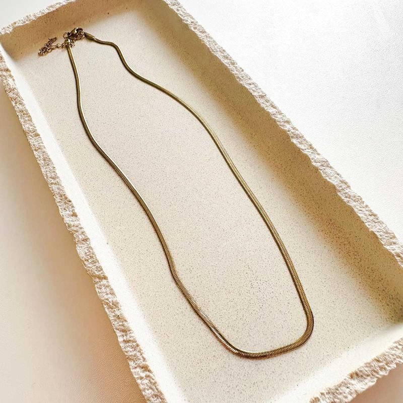 Conjunto Aço Colar e Pulseira Fita Fino