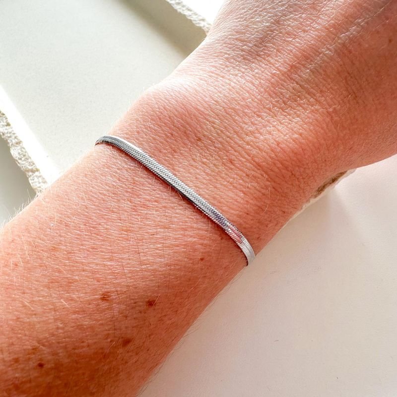 Conjunto Aço Colar e Pulseira Fita Fino