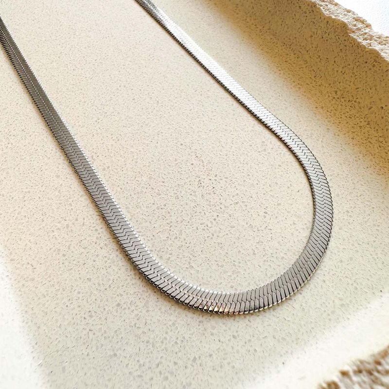 Conjunto Aço Colar e Pulseira Fita Largo