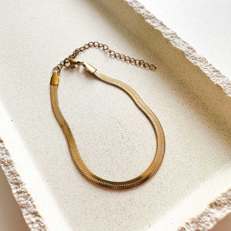 Conjunto Aço Colar e Pulseira Fita Largo