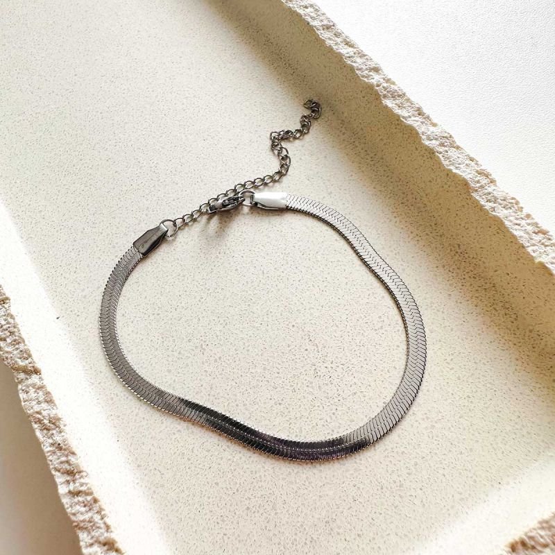 Conjunto Aço Colar e Pulseira Fita Largo