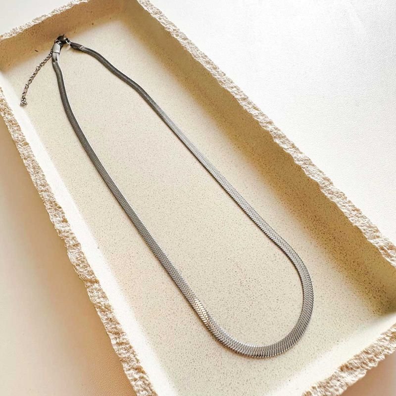 Conjunto Aço Colar e Pulseira Fita Largo